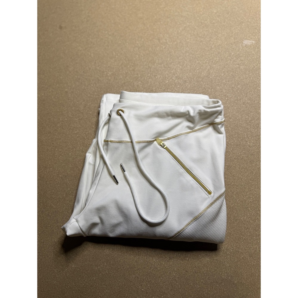 Nike VTG Sphere‎ Dry White Athletic Track Pants Gold Trim Women's Size M